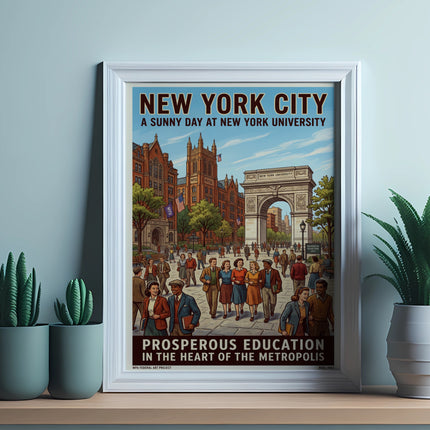New York City: Sunny day at New York University, Washington Square Park.