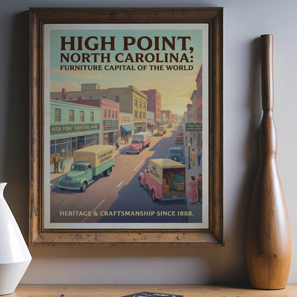 Vintage poster of High Point, North Carolina, Furniture Capital of the World.