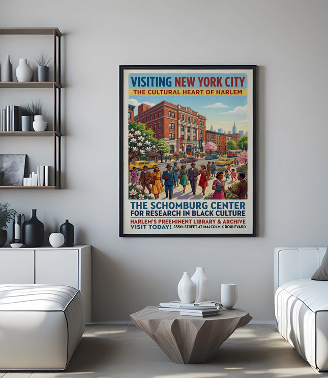 Poster for Schomburg Center for Research in Black Culture, Harlem, New York City.