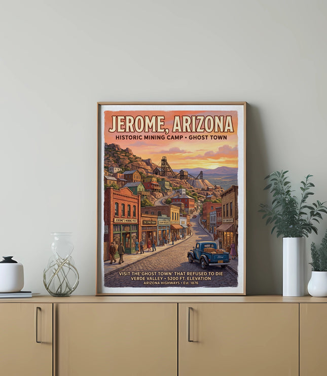 Jerome, Arizona historic mining camp ghost town poster.