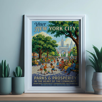 New York City parks and prosperity poster.