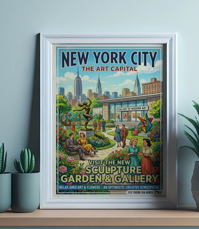 New York City art capital poster featuring the Gallery of Modern Art.