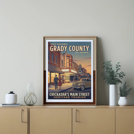 Retro Vintage Oklahoma Inspired Digital Download Wall Art