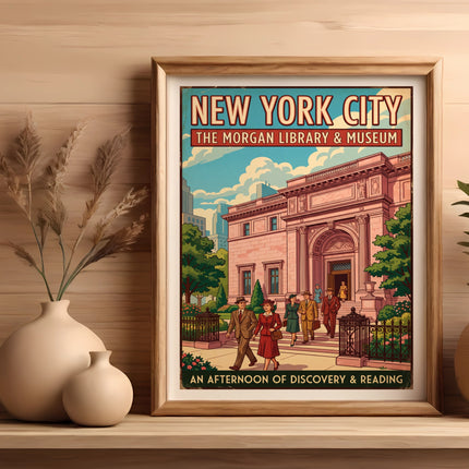 Framed poster of The Morgan Library & Museum, New York City.