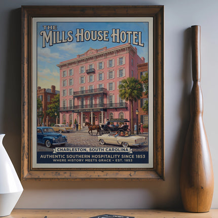 Artwork featuring The Mills House Hotel in Charleston, South Carolina.