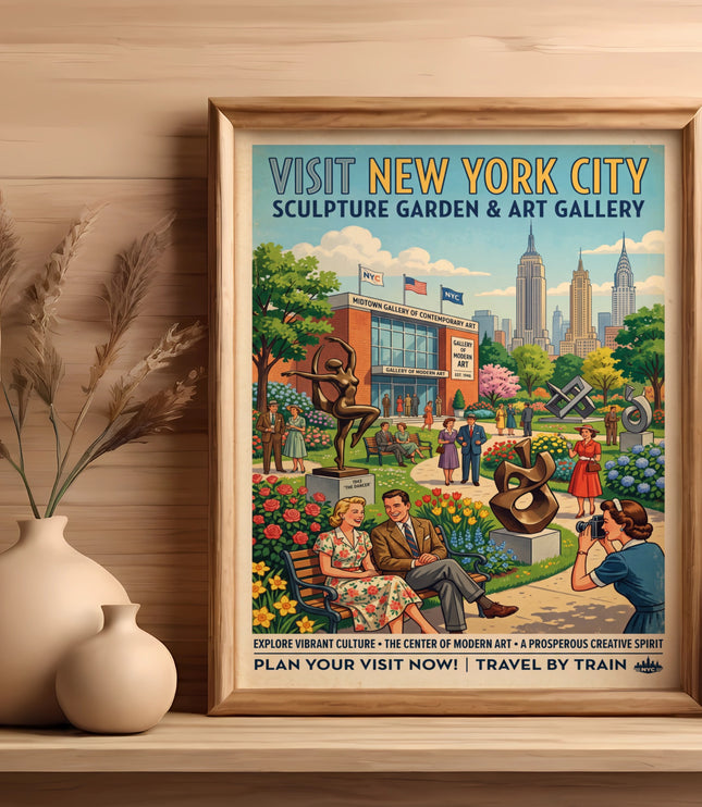 Vintage poster of New York City's Sculpture Garden and Art Gallery.