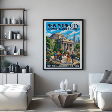 New York City academic grandeur and gardens poster.
