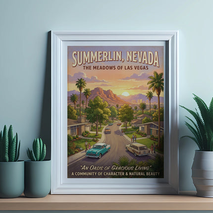 Summerlin, Nevada poster with text "An Oasis of Gracious Living."