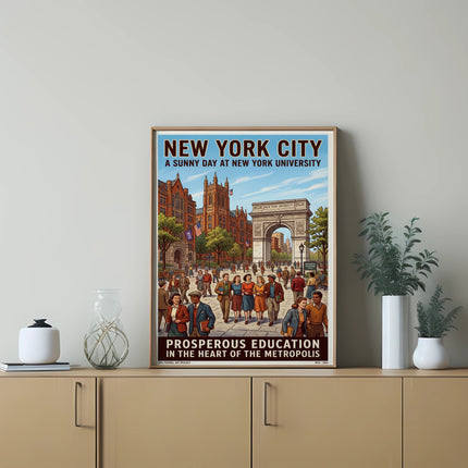 New York City: A Sunny Day at New York University poster.