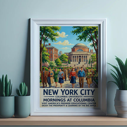 Vintage poster for Columbia University Mornings at Columbia in New York City.