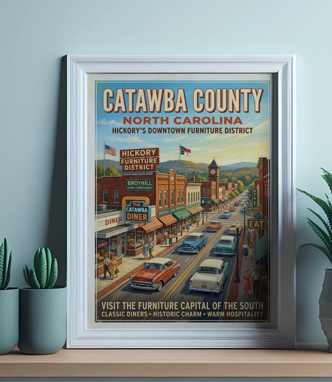 Catawba County, North Carolina poster of Hickory's downtown furniture district.