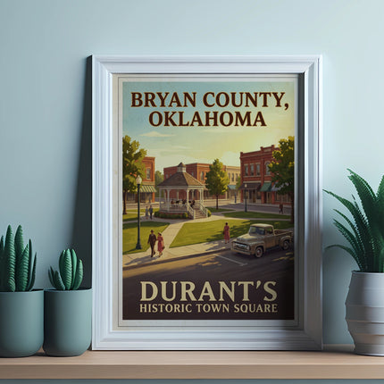 Bryan County, Oklahoma Durant's Historic Town Square poster.