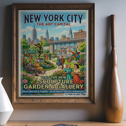 New York City Sculpture Garden & Gallery poster with Airco logo.