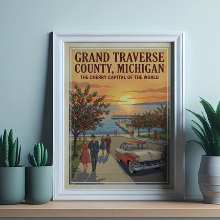 Grand Traverse County, Michigan: The Cherry Capital of the World vintage poster.