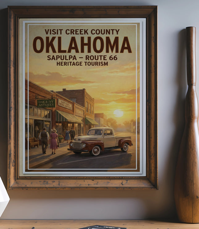 Vintage Oklahoma Route 66 poster