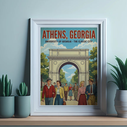 Athens, Georgia: University of Georgia, The Classic City framed artwork.