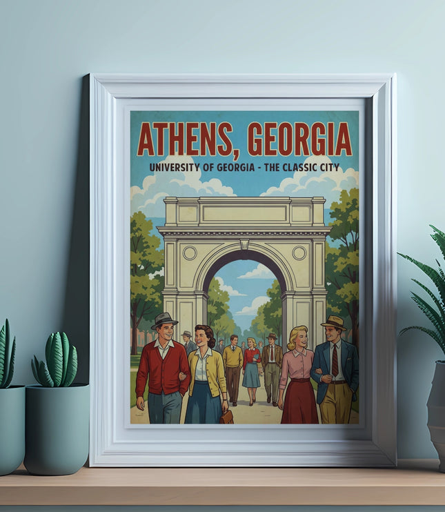 Athens, Georgia: University of Georgia, The Classic City framed artwork.