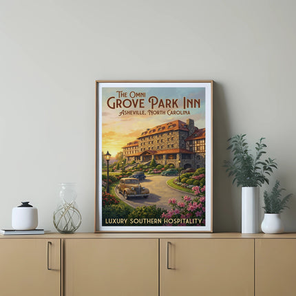 Poster of The Omni Grove Park Inn, Asheville, North Carolina.