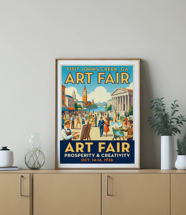 Vintage poster for Johns Creek Art Fair, October 14-16, 1938.