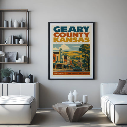 Poster for Geary County Kansas, featuring Junction City.