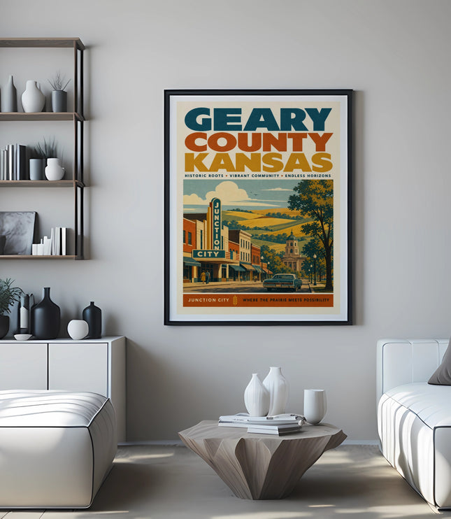 Poster for Geary County Kansas, featuring Junction City.