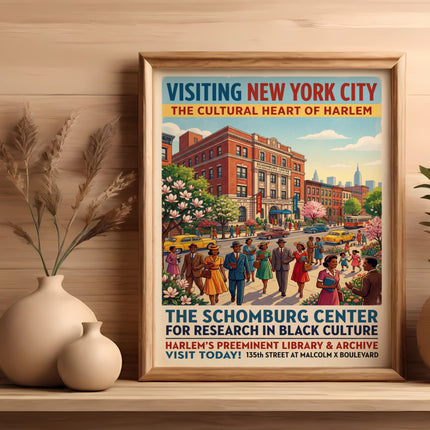 Vintage poster for Schomburg Center for Research in Black Culture, Harlem.