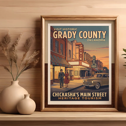Retro Vintage Oklahoma Inspired Digital Download Wall Art