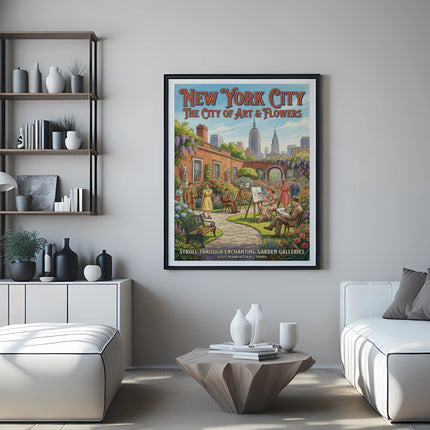 New York City: The City of Art & Flowers poster from the 1940s.