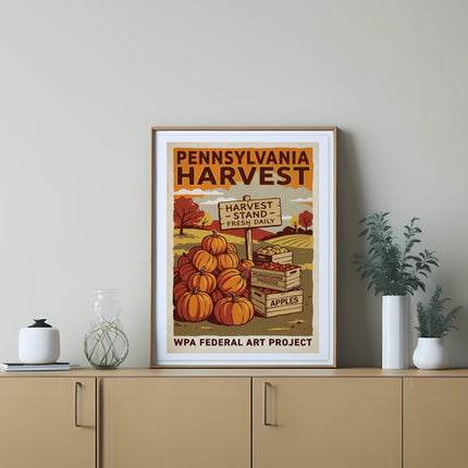 Pennsylvania Harvest WPA Federal Art Project poster with apples.
