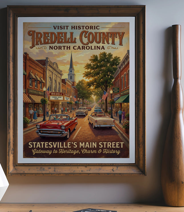 Poster: Visit Historic Iredell County, North Carolina, Statesville's Main Street.