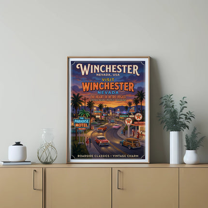 Winchester Nevada USA vintage neon motel and gas station roadside art.
