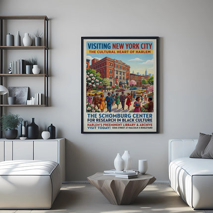 Schomburg Center poster: Visit New York City, Cultural Heart of Harlem.