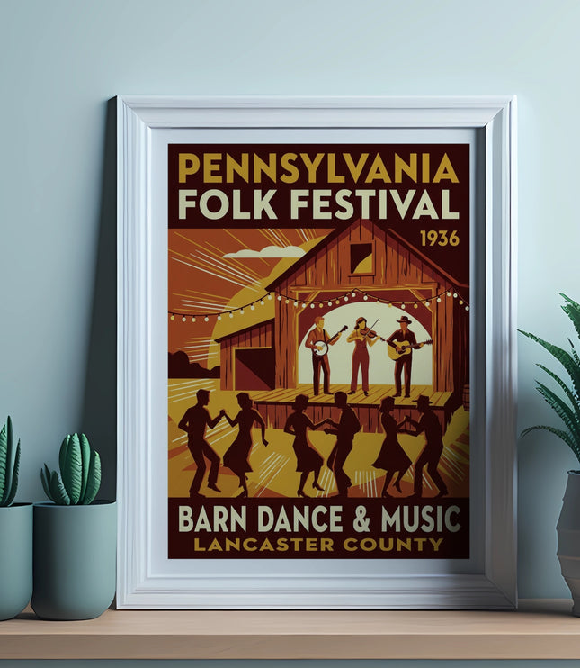 Pennsylvania Folk Festival Barn Dance & Music Lancaster County 1936 poster.
