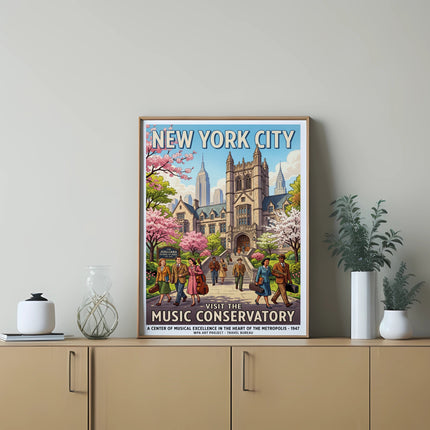 New York City vintage poster for The Juilliard School of Music.