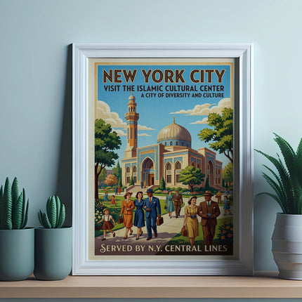 New York City poster featuring the Islamic Cultural Center.