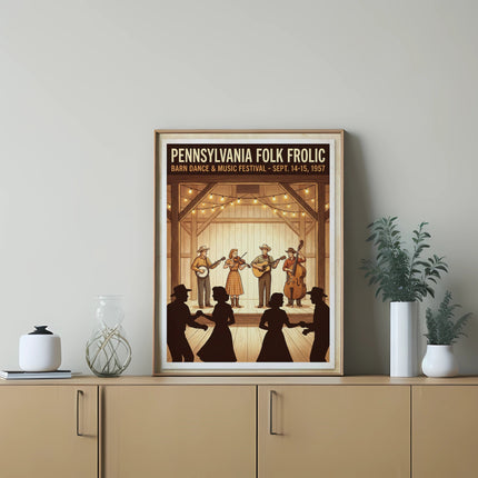 Pennsylvania Folk Frolic Barn Dance & Music Festival poster.