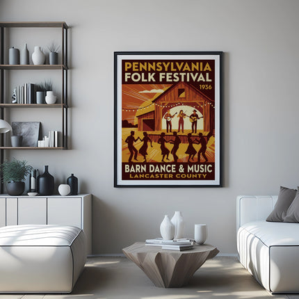 Pennsylvania Folk Festival Barn Dance & Music poster, 1936.