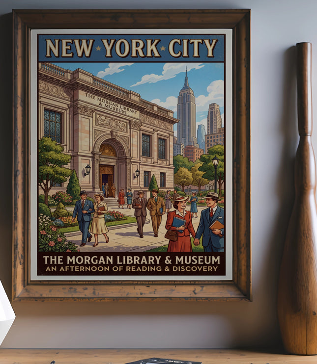 Vintage poster: New York City, The Morgan Library & Museum, an afternoon of reading.