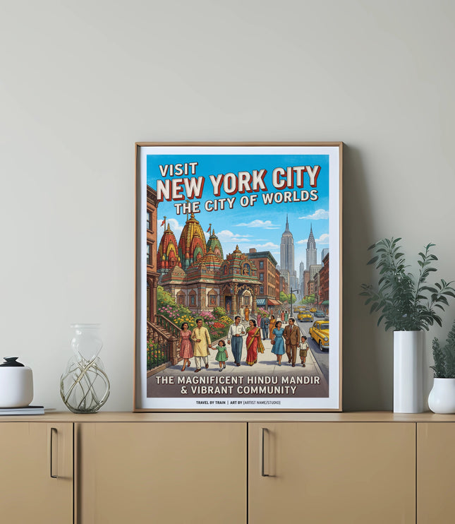 Visit New York City, the City of Worlds, featuring the Hindu Mandir and vibrant community.