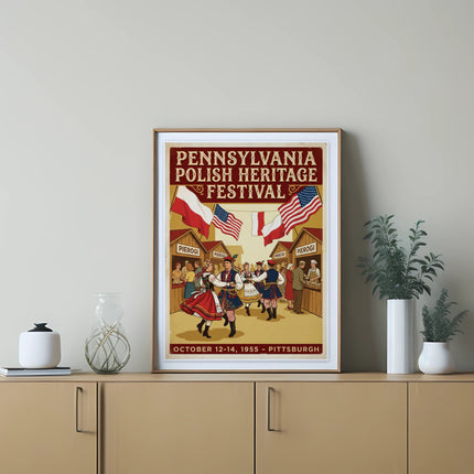 Poster for Pennsylvania Polish Heritage Festival, October 12-14, Pittsburgh.