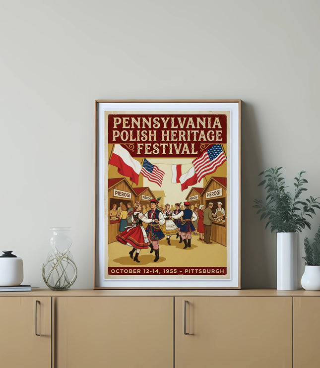 Poster for Pennsylvania Polish Heritage Festival, October 12-14, Pittsburgh.
