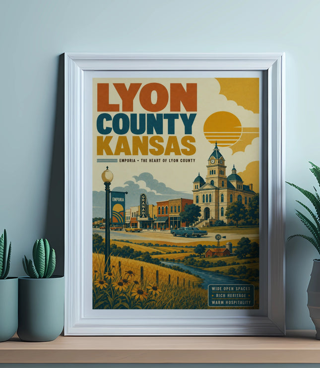 Poster for Lyon County, Kansas, featuring Emporia's Granada Theater.