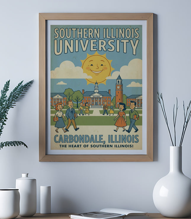 Vintage poster for Southern Illinois University in Carbondale, Illinois.
