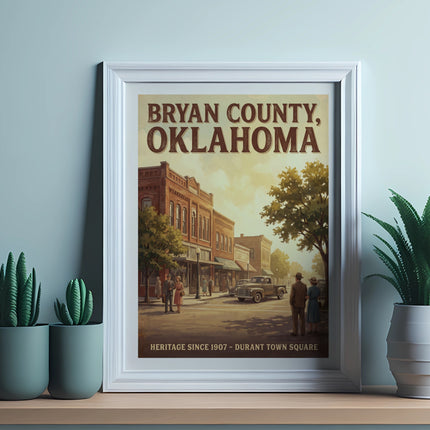 Poster: Bryan County, Oklahoma, Heritage Since 1907 - Durant Town Square
