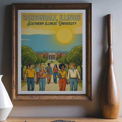 Vintage poster for Southern Illinois University in Carbondale, Illinois.