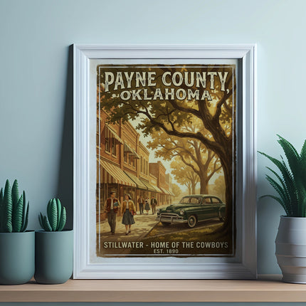 Payne County, Oklahoma Stillwater - Home of the Cowboys art.