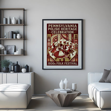 Poster for Pennsylvania Polish Heritage Celebration 1930s Folk Festival.