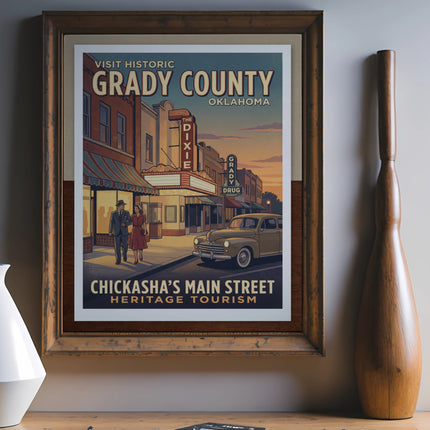 Retro Vintage Oklahoma Inspired Digital Download Wall Art