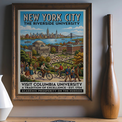 Vintage poster for Columbia University in New York City.