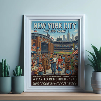 Vintage poster for "The Big Game" at Yankee Stadium in 1948.